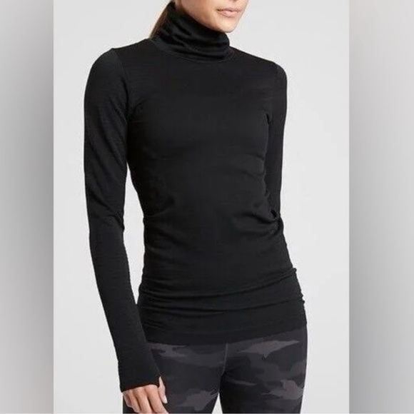 Athleta Flurry Blizzard Rib Turtleneck running performance base layer stretchy S - Picture 1 of 13